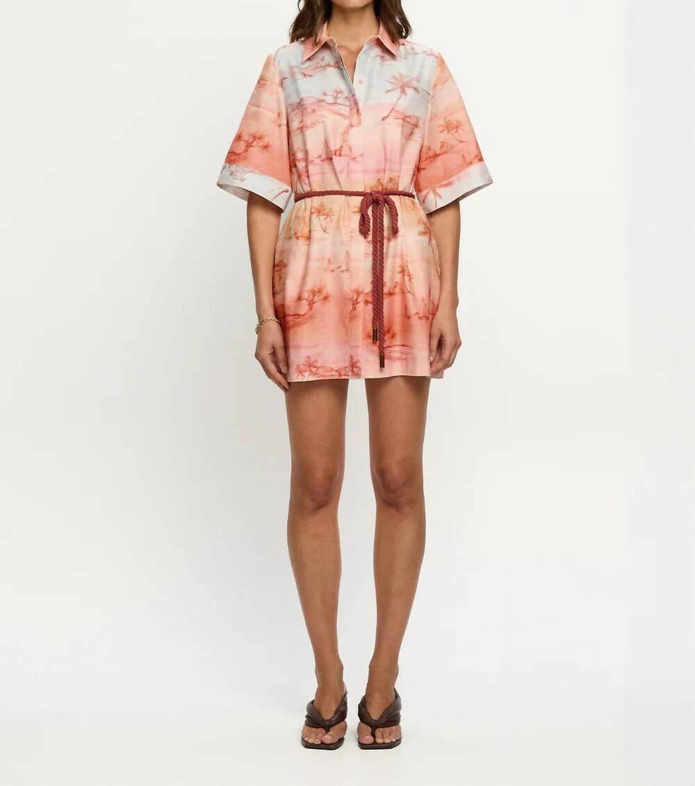 NEW KIVARI sunset shirt mini dress in ombre